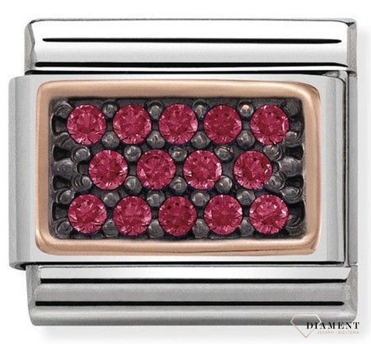 Nomination Link 9K zawieszka różowe złoto 'Pave różowe' 430313 05 biżuteria nomination nomination zawieszki nomination baza.jpg